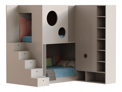 Childrens bunk bed 29 3D Model