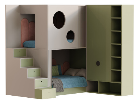 Childrens bunk bed 29 3D Model