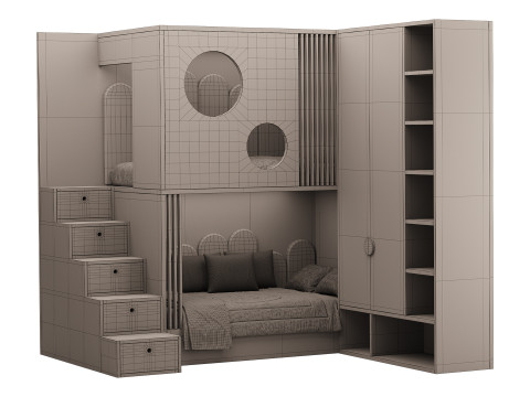 Childrens bunk bed 29 3D Model