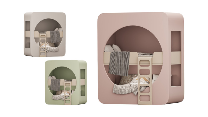 Childrens bunk bed 29 3D Model .c4d .max .obj .3ds .fbx .stl .blend 