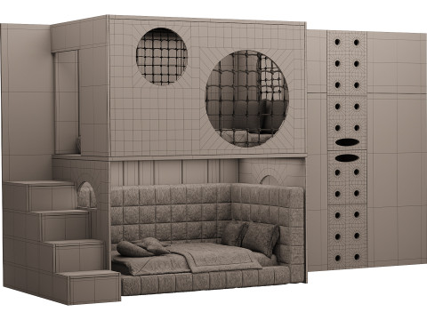Childrens bunk bed 30 Modello 3D