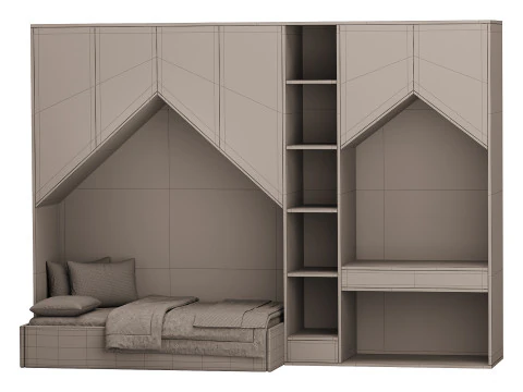 Childrens bunk bed 30 3D Model