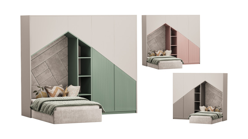 Childrens bunk bed 32 3D Model .c4d .max .obj .3ds .fbx .stl .blend 