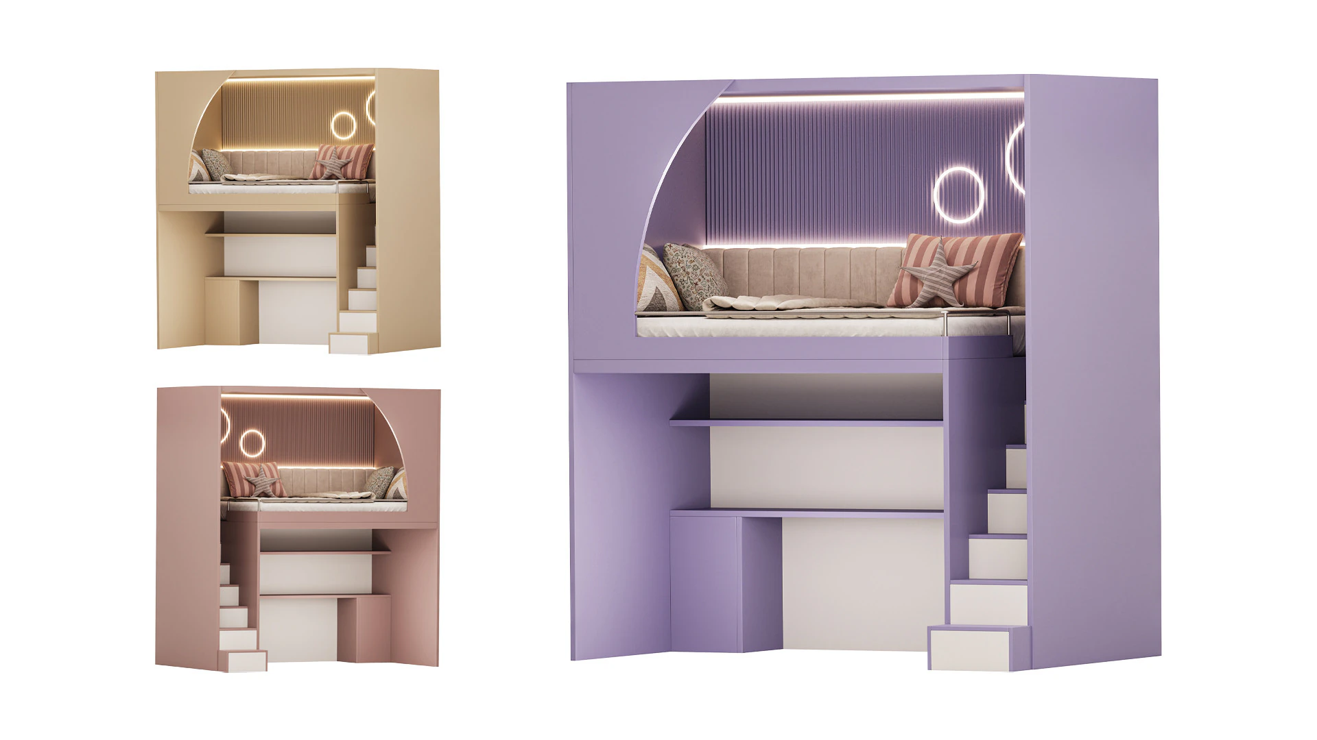 Letto a castello per bambini 33 Modello 3D .c4d .max .obj .3ds .fbx .stl .blend 