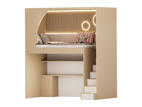 儿童双层床33 3D 模型