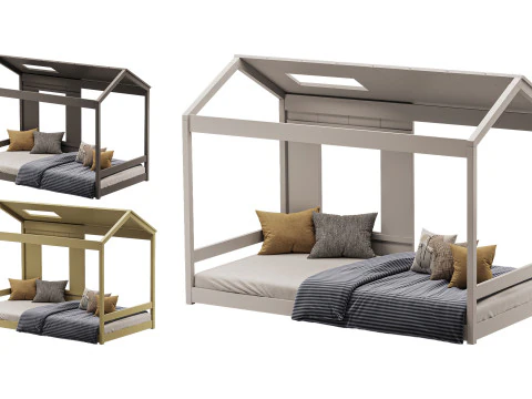 EUROCO 우드 트윈 클래식 하우스 3D 모델