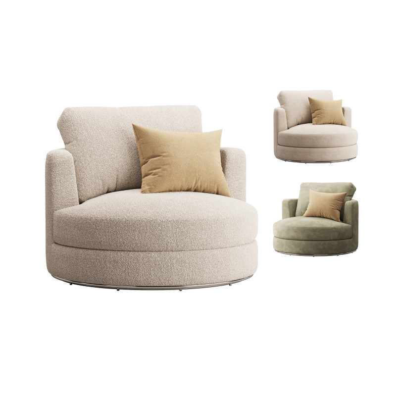 Hamilton Round Performance Fabric Swivel Armchair 3D 模型 .c4d .max .obj .3ds .fbx .stl .blend