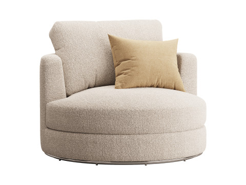 Hamilton Round Performance Fabric Swivel Armchair 3D 模型