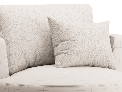 Hamilton Round Performance Fabric Swivel Armchair 3D 模型