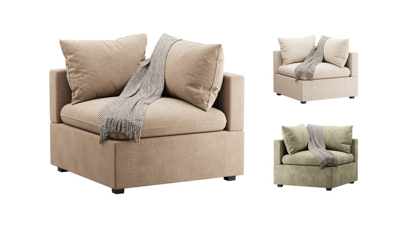 Kova Corner Sofa 3D Model .c4d .max .obj .3ds .fbx .stl .blend 