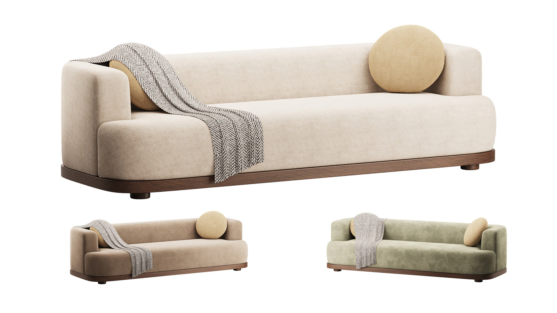 Marcela Sofa 3D Model .c4d .max .obj .3ds .fbx .stl .blend 