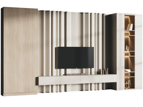 Сучасна телевізійна стінка 03 3D Модель