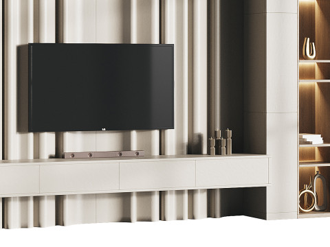 Modern TV Wall 03 3D Model