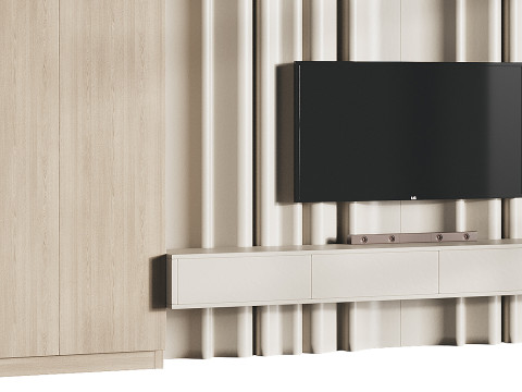 Modern TV Wall 03 3D Model