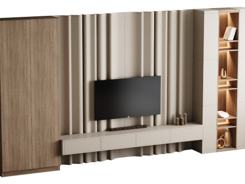 Modern TV Wall 03 3D Model