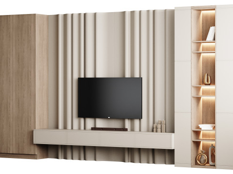 Modern TV Wall 03 3D Model
