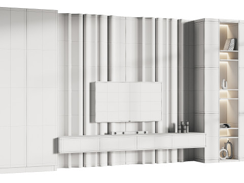 Modern TV Wall 03 3D Model