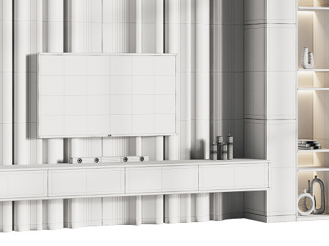 Modern TV Wall 03 3D Model