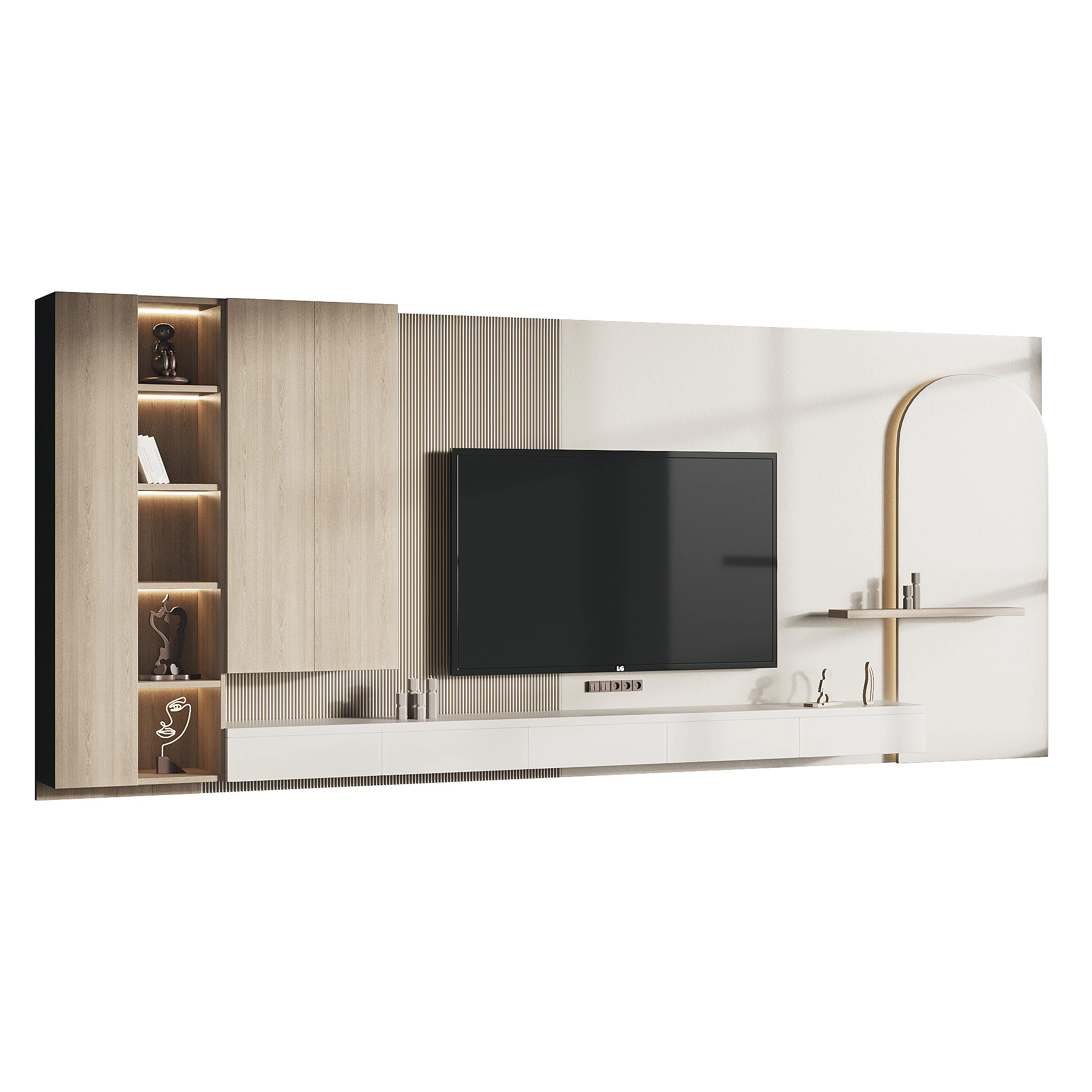 Parede de TV moderna 05 Modelo 3D .c4d .max .obj .3ds .fbx .stl .blend