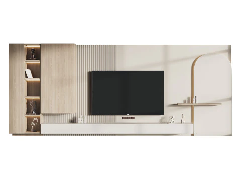 Parede de TV moderna 05 Modelo 3D