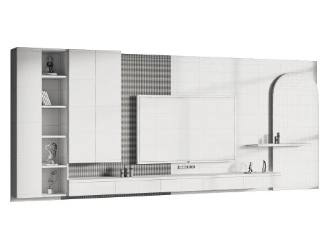 Parede de TV moderna 05 Modelo 3D