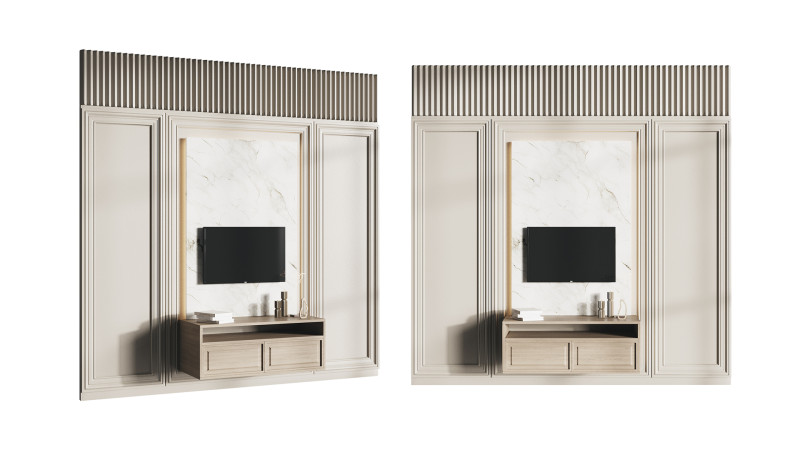 Modern TV Wall 05 3D 모델 .c4d .max .obj .3ds .fbx .stl .blend