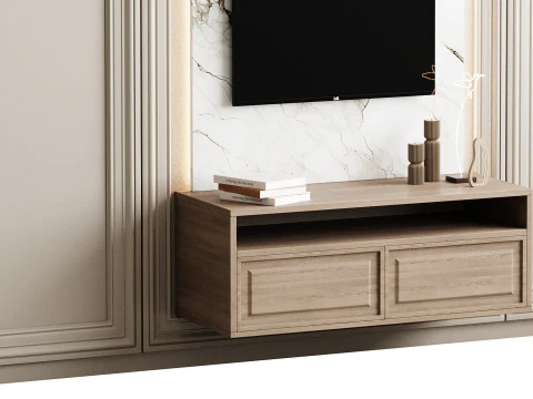 Modern TV Wall 05 3D Model