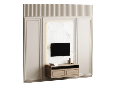 Modern TV Wall 05 3D Model