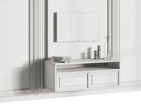 Modern TV Wall 05 3D Model