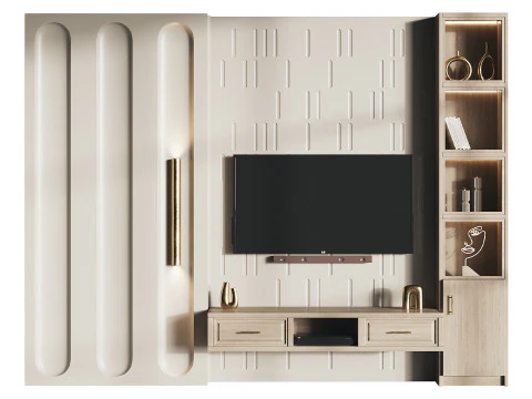 Modern TV Wall 10 3D Model
