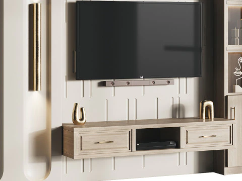 Modern TV Wall 10 3D Model