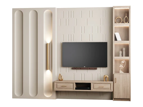 Modern TV Wall 10 3D Model