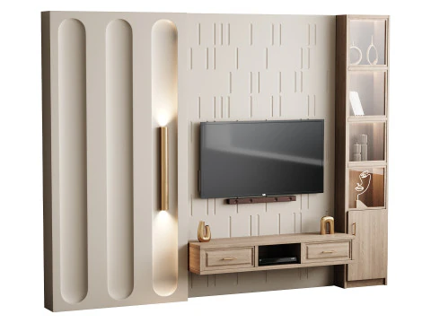 Modern TV Wall 10 3D Model