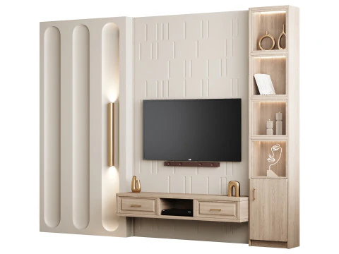 Modern TV Wall 10 3D Model