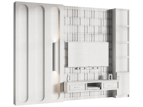 Modern TV Wall 10 3D Model