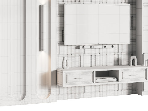 Modern TV Wall 10 3D 모델