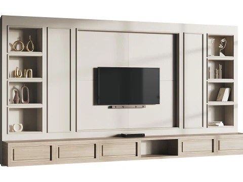 Moderne tv-muur 09 3D Model