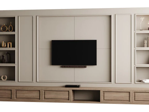 Modern TV Wall 09 3D Model