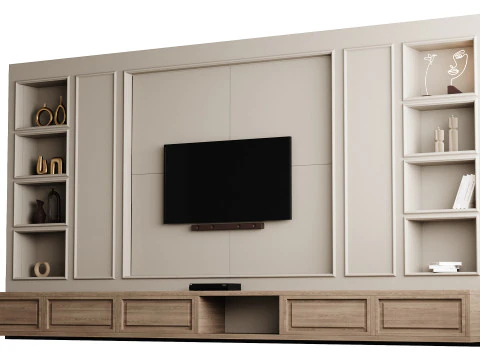 Modern TV Wall 09 3D Model