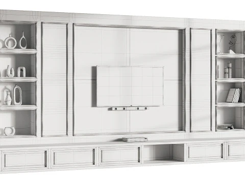 Modern TV Wall 09 3D Model