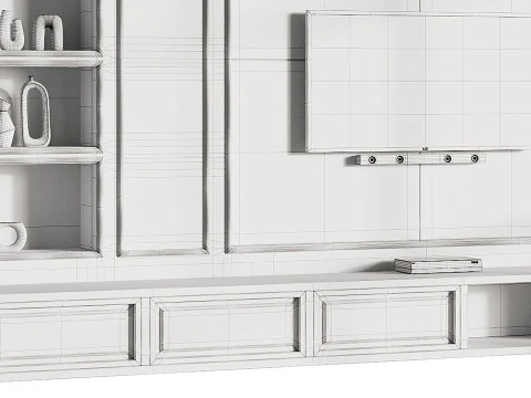 Modern TV Wall 09 3D Model