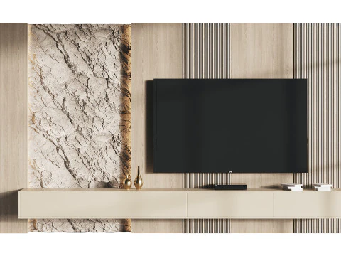 Parede de TV moderna 11 Modelo 3D