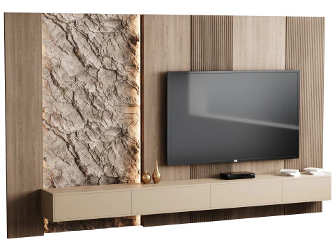 Parede de TV moderna 11 Modelo 3D