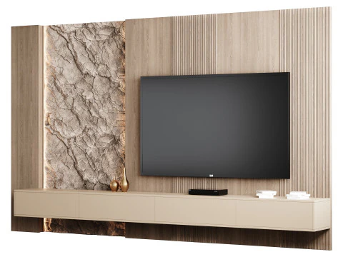 Parede de TV moderna 11 Modelo 3D
