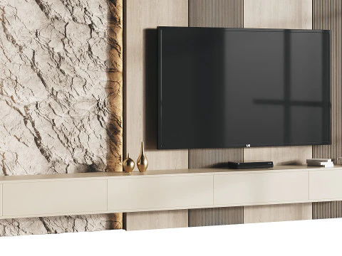 Parede de TV moderna 11 Modelo 3D