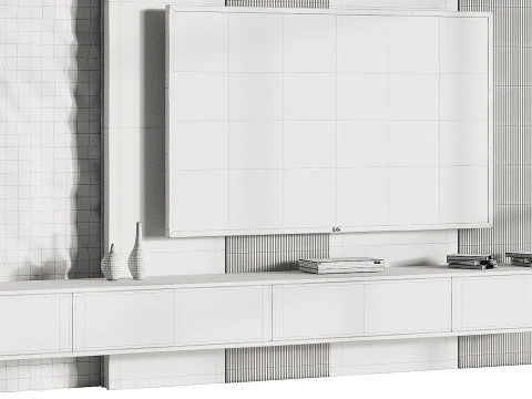Parede de TV moderna 11 Modelo 3D