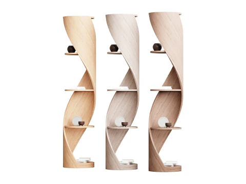 Полка с аксессуарами и книгами 02 3D Модель