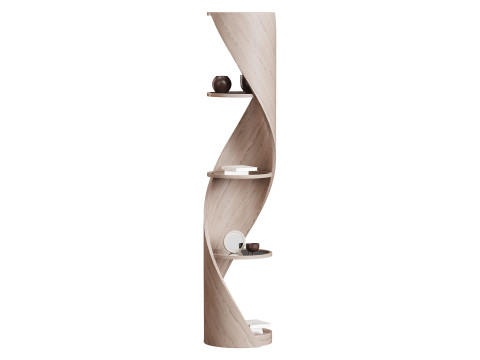 Shelf with accessories and books 02 3D 모델