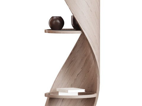 Shelf with accessories and books 02 3D 모델