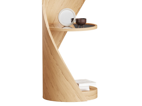 Shelf with accessories and books 02 3D 모델